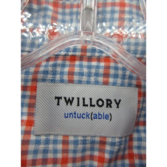 NEW Twillory Shirt Medium Untuckable Linen Blend Plaid Tailored Fit M - Picture 10 of 13